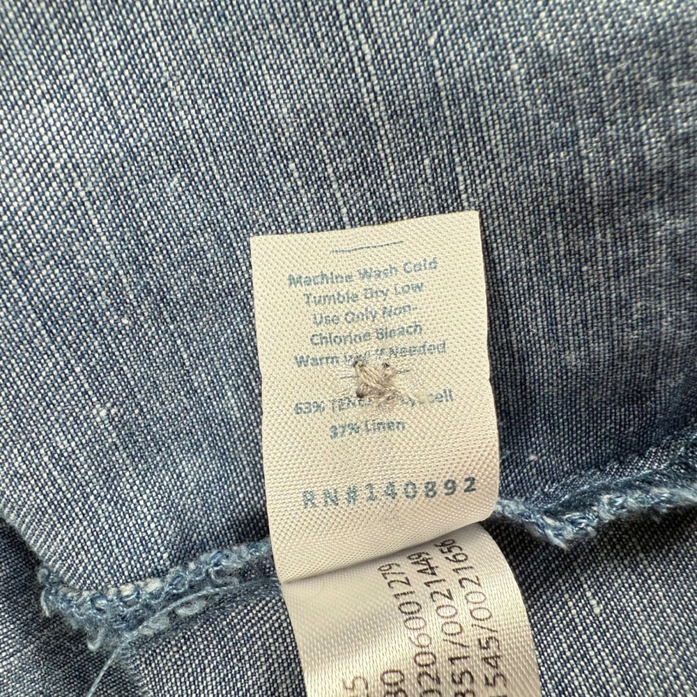 Marine Layer Camila Midi Dress Womens Medium Blue Indigo Linen New - Picture 10 of 12